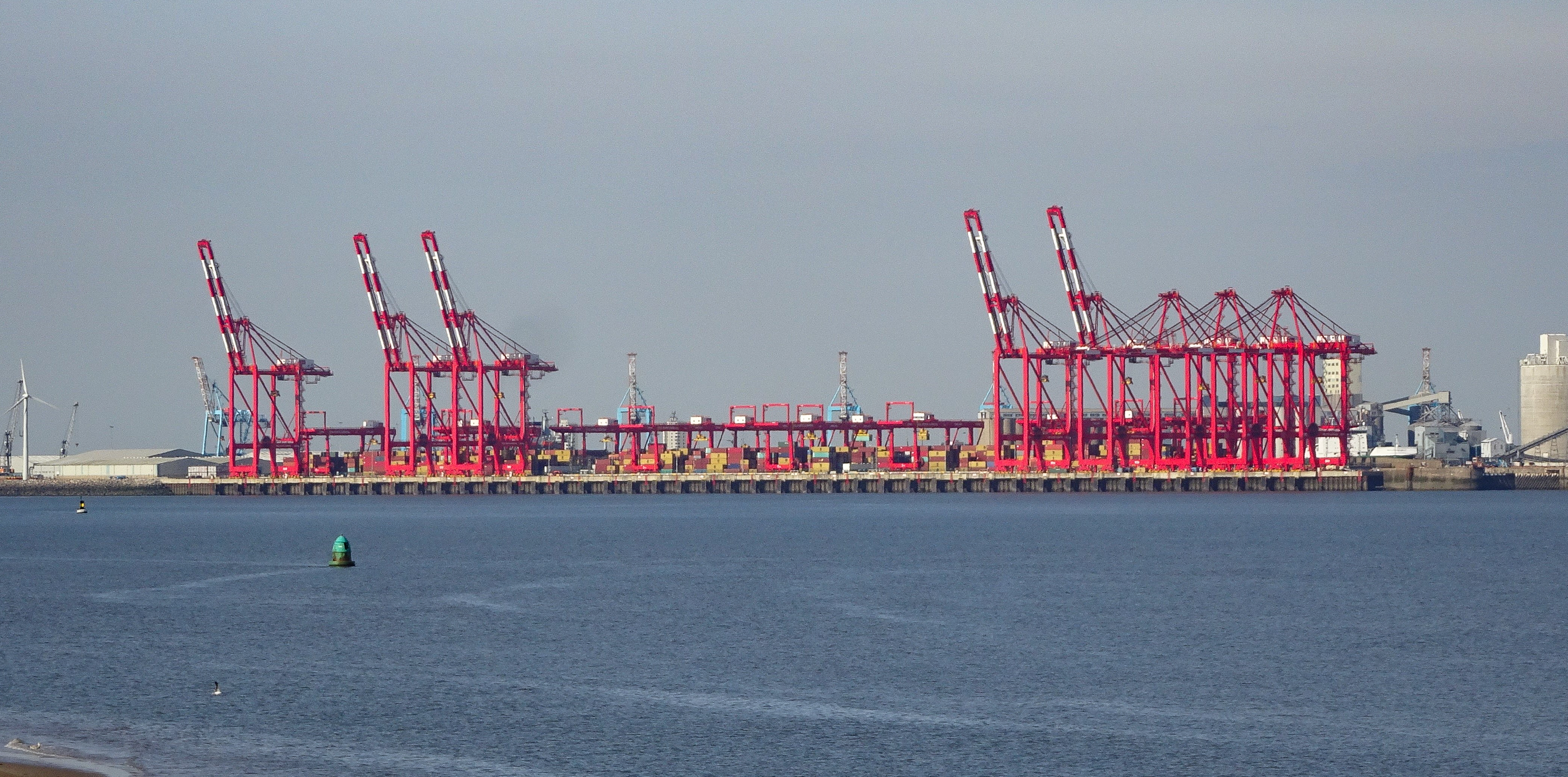 A shipping container terminal